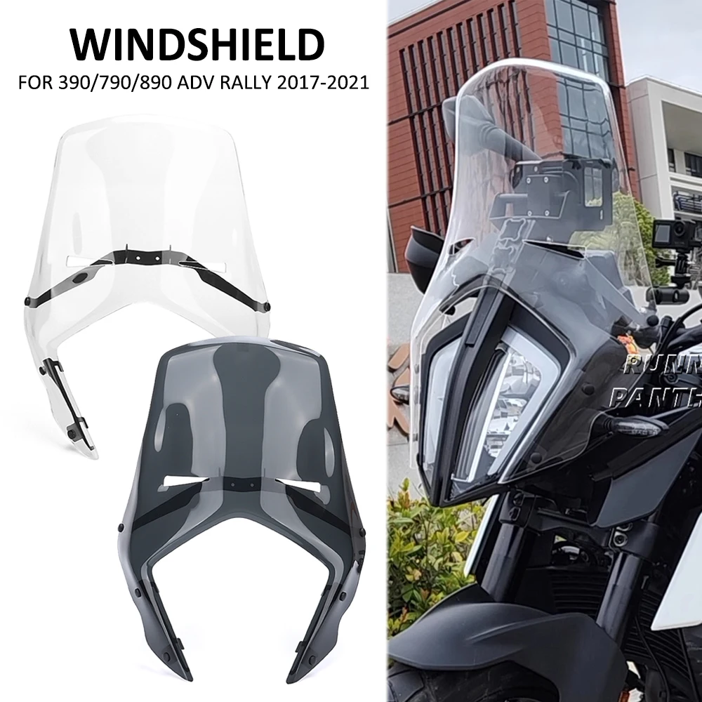 

FOR 390 790 890 ADV Adventure Rally 2017-2021 2020 Motorcycle Rally Windshield Wind Deflector WindScreen Visor Viser Compatible