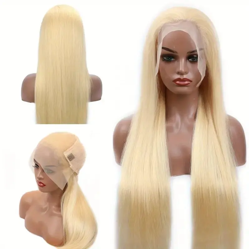 13x4 HD Lace Frontal Wig 613 Blonde 13x6 Front Straight 22 Inches Preplucked Brazilian For Women Human Hair Wigs 180 Density