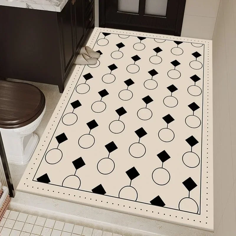 Bathroom Carpet Non-slip Floor Mat Bath Water-absorbent Quick-drying Toliet Large Area Rug Soft Diatom Mud Home Decoration