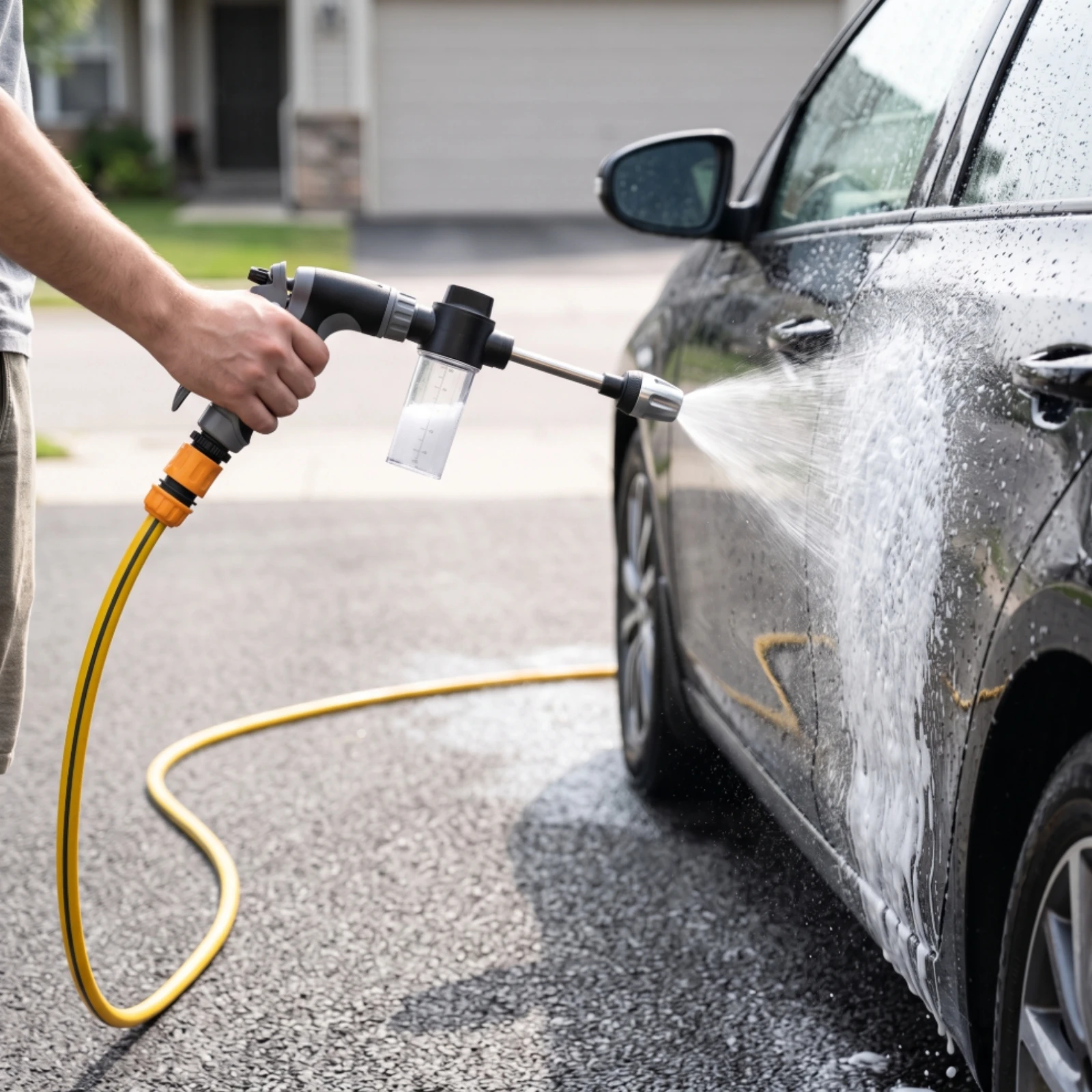 Car Wash Water Ergonomic Water with Metal Rod Sprayer Heavy Duty Nozzle Sturdy for Patio Cleaning