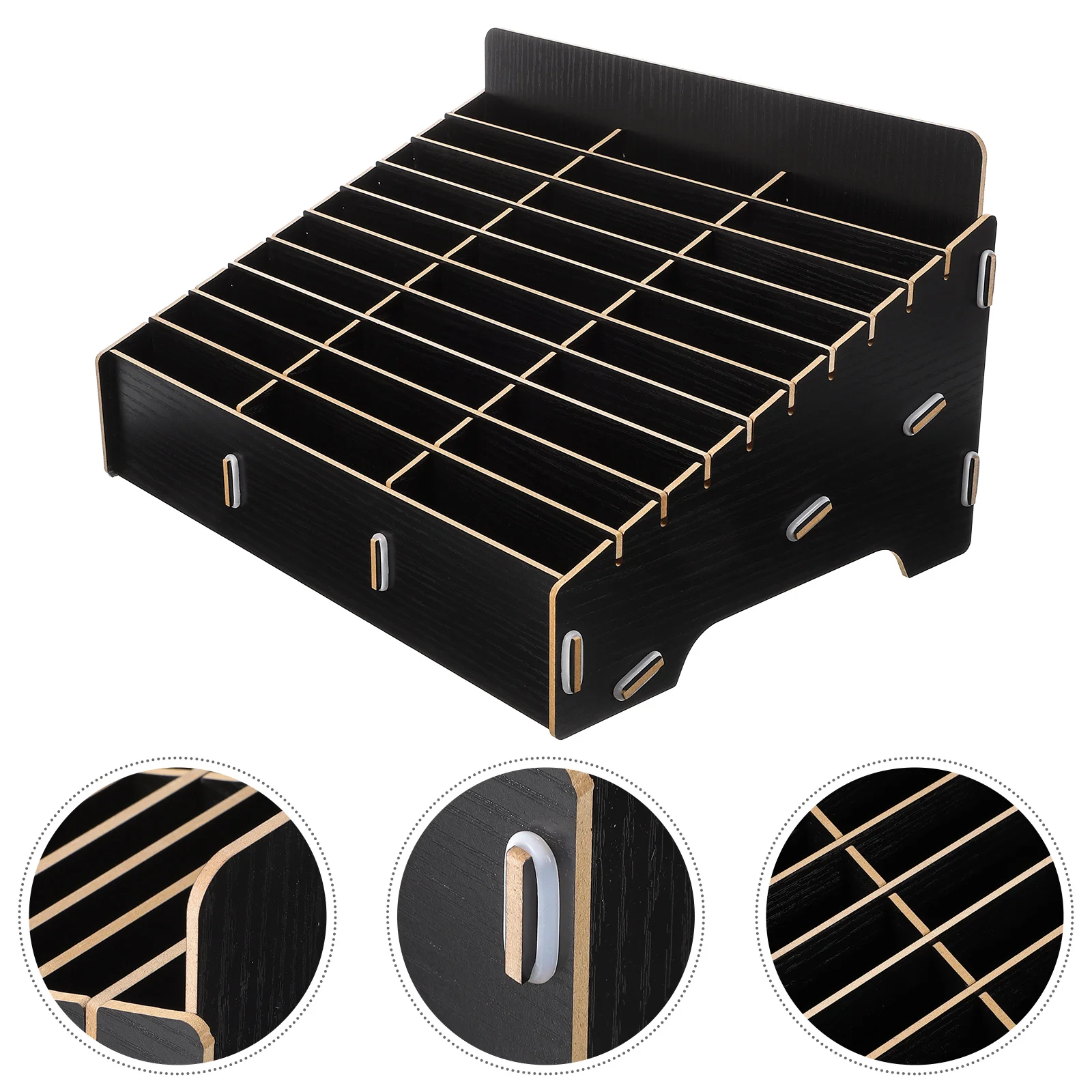 

Wooden Storage Box Comfortable Touch Phone Holder Cell Fine Workmanship Smooth Polishing Classroom