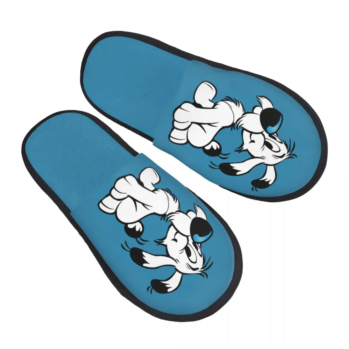 Custom Asterix And Obelix Dogmatix Soft Memory Foam House Slippers Women Funny Cartoon Dog Idefix Cozy Anti-skid Sole Slipper