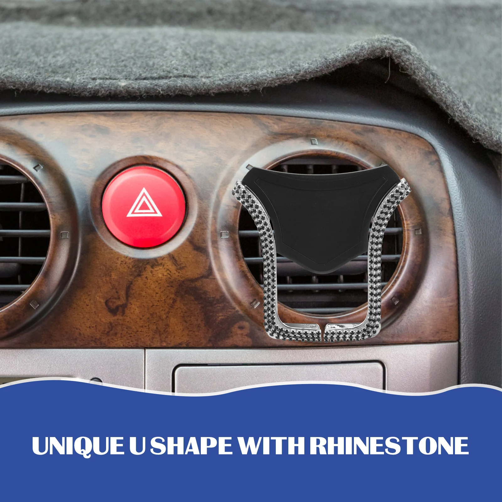 

Car Phone Holder Telescopic Vent Bracket Rhinestone Universal Fit Easy Install Remove Compatible Smartphones Charging Slot