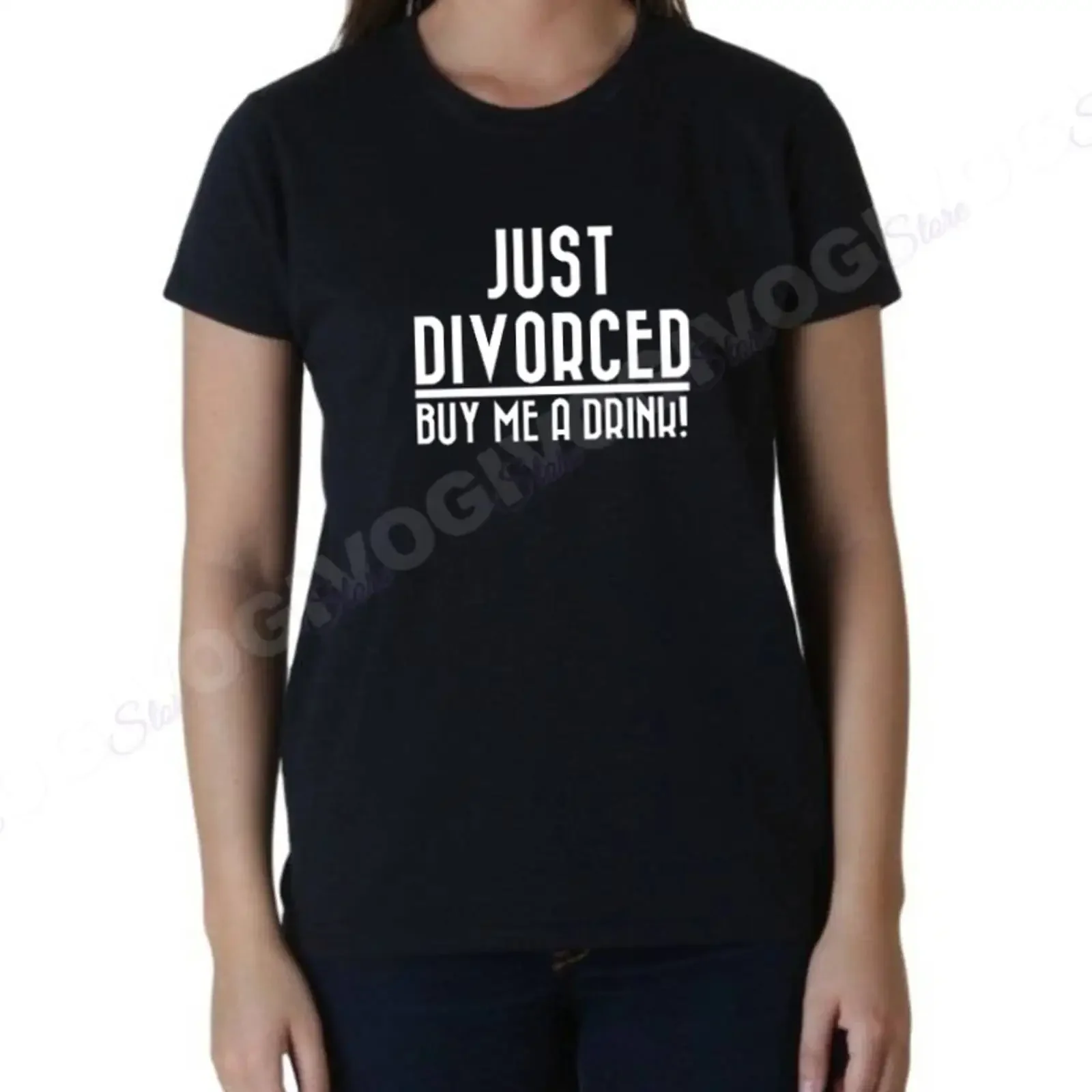 Just Divorced Buy Me A Drink T Shirt Divorce Party Ex Husband Separation vintage Washed streetwear Top For Everyday Wear Casual
