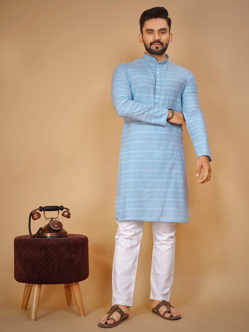 الرجال القمصان الإسلامية المرقعة الرقبة طويلة الأكمام Vintage الرجال الملابس الإسلامية العربية عادية الذكور الملابس الإسلامية الرجال #5