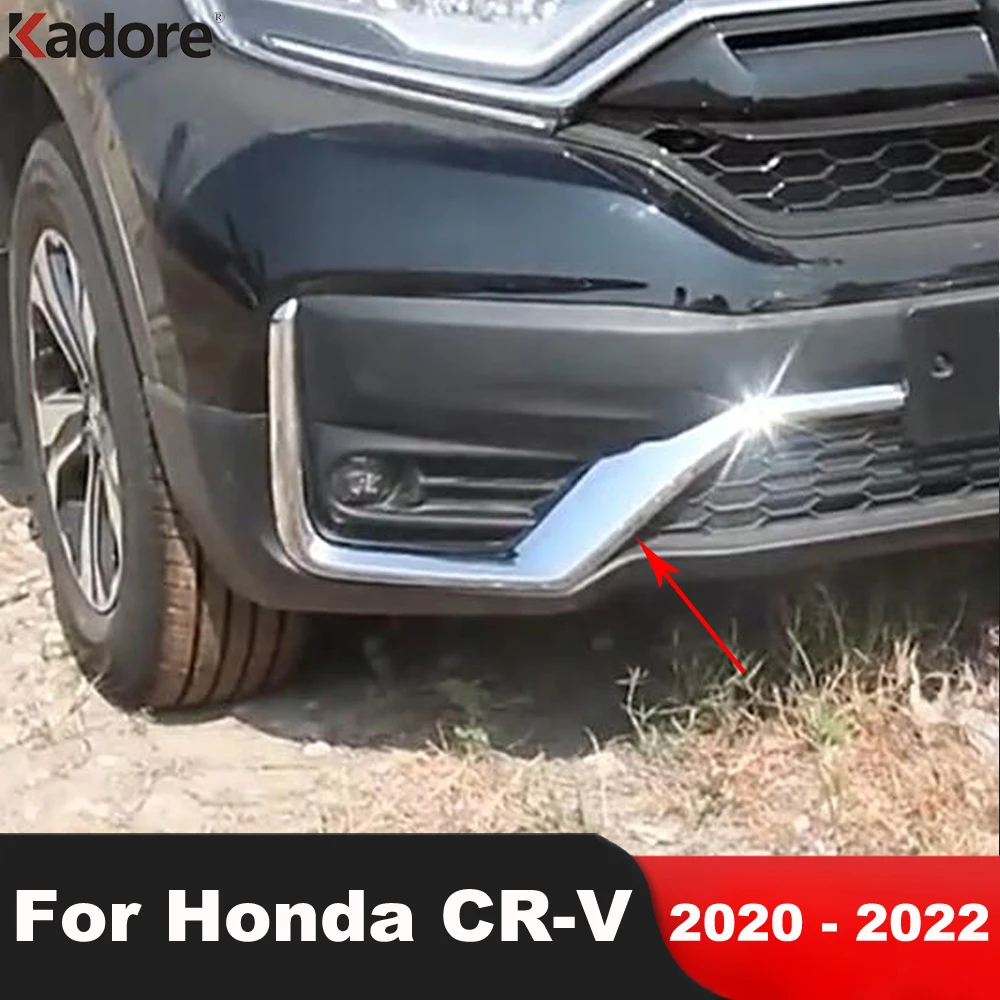 Front Fog Light Lamp Eeybrow Cover Trim For Honda CRV CR-V 2020 2021 2022 Chrome Car Head Foglight Trims Exterior Accessories