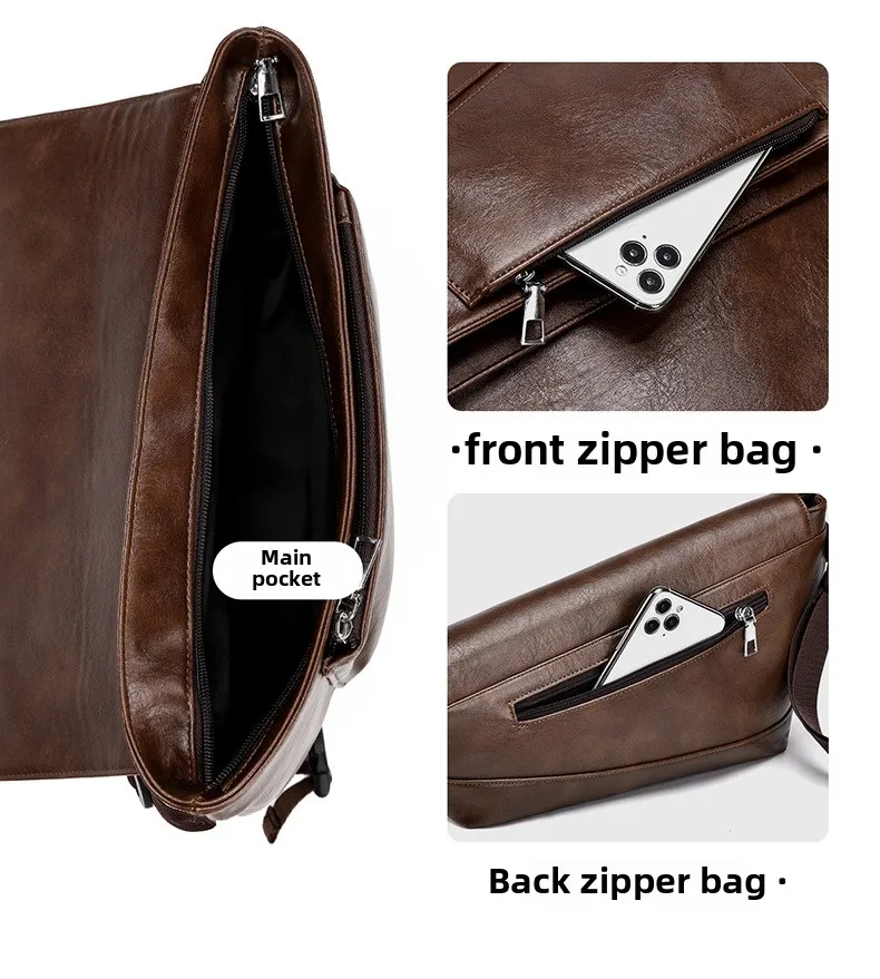 New Men's Crossbody Bag, Casual and Fashionable Shoulder Bag, Waterproof Messenger Bag, Large Capacity and Simple Crossbody Bag
