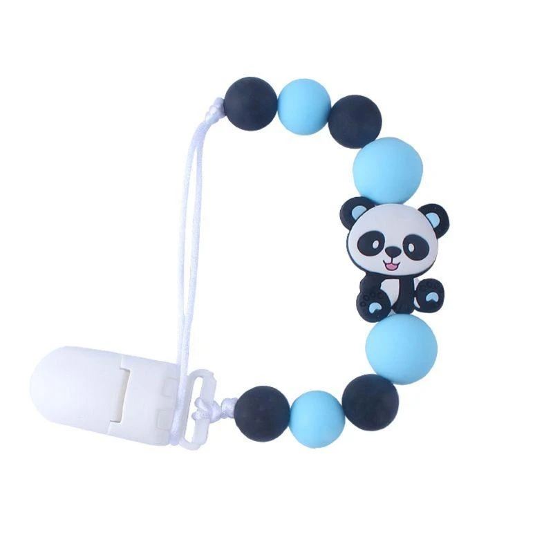 y4qa clips baby boy Boys panda pacifier chain silicone ingle informe eys eys eys eys heads so the pacifier clips b