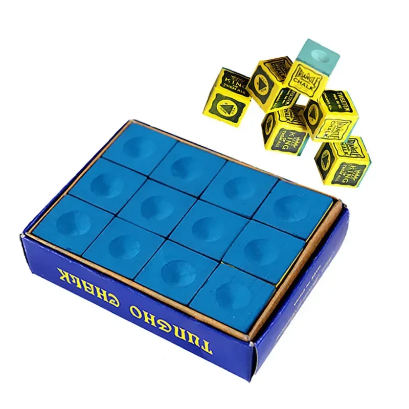 Pool Cue Chalk Cubes para Bilhar, Snooker Table, Acessórios de Substituição Club, 23x23x22.6mm, 12Pcs