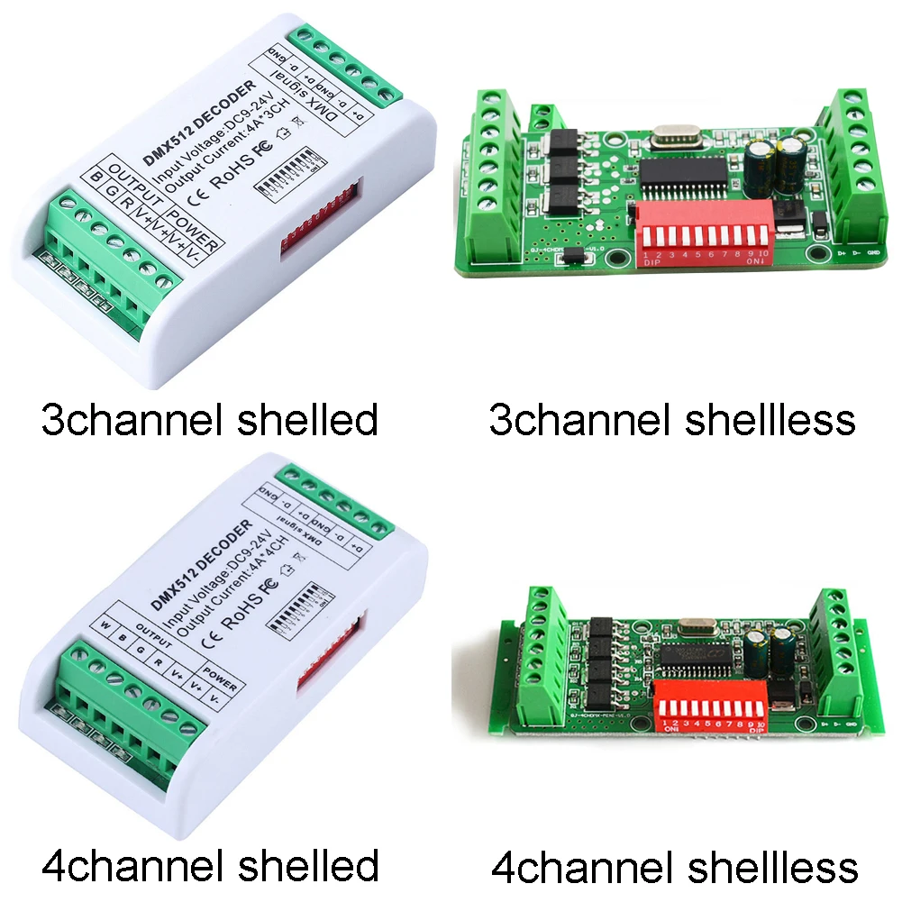 Wide Use Constant Voltage Bars Mini Controller Accessories Light Strip 3/4 Channel Decorated LED Decoder DMX512 Home Tool