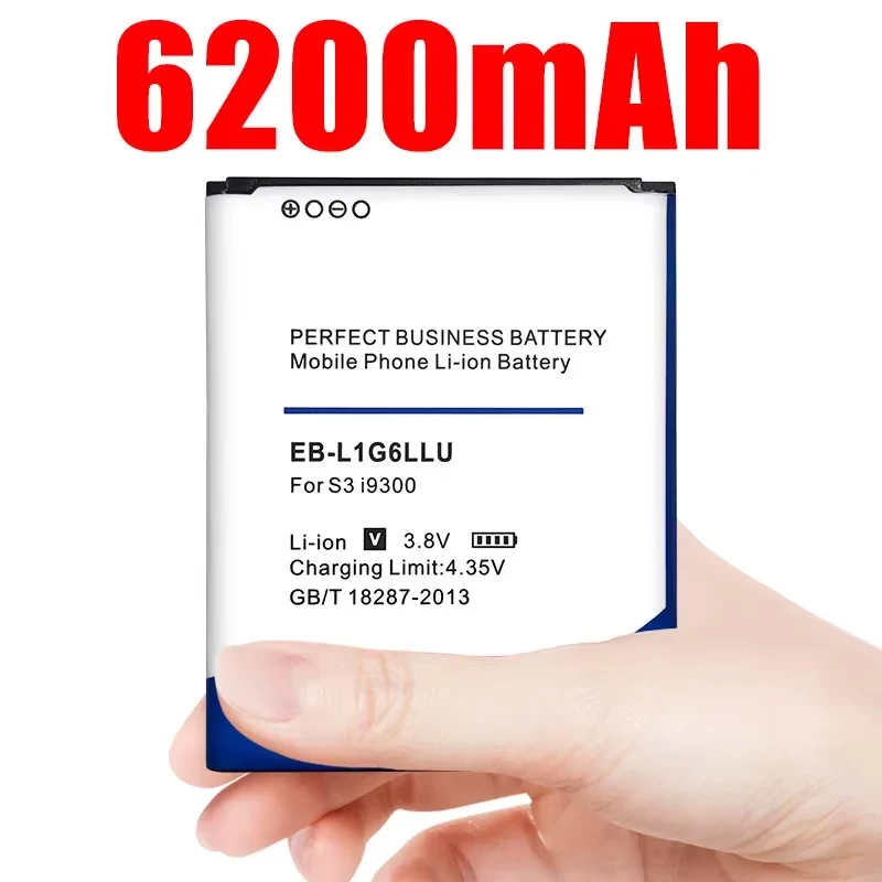 6200mah Eb-l1g6llu Battery for Samsung S3 I9300 I747 I9308 I9305 I879 I9060 I9301 I9118 I9082 I535 L710 M440s T999