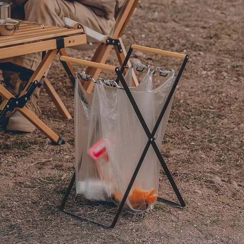 Convenient Garbage Bag Holder Foldable Portable Plastic Bag Support Frame Multifunctional Outdoor Tools Camping Supplies