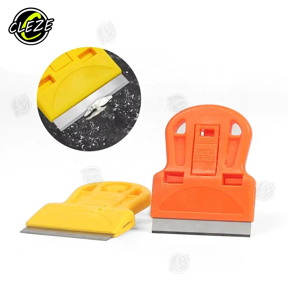 CLEZE 5PCS Mini Razor Scraper Tool Car Window Tint Film Sticker Glue Remover Glass Ceramic Floor Tile Cleaning Accessories