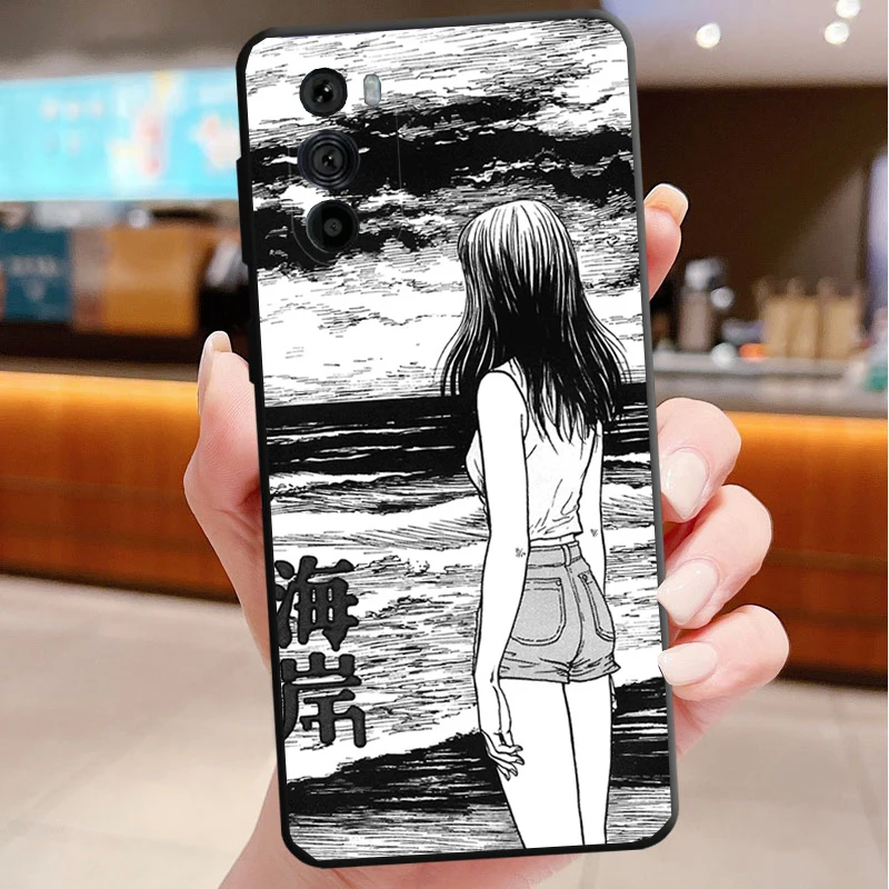 Funda de teléfono para Motorola Edge 50 40 Pro 60 50 40 30 Ultra Neo Fusion Moto G85 G72 G53 G54 G84 G13 G32 Junji Ito Tees Horror