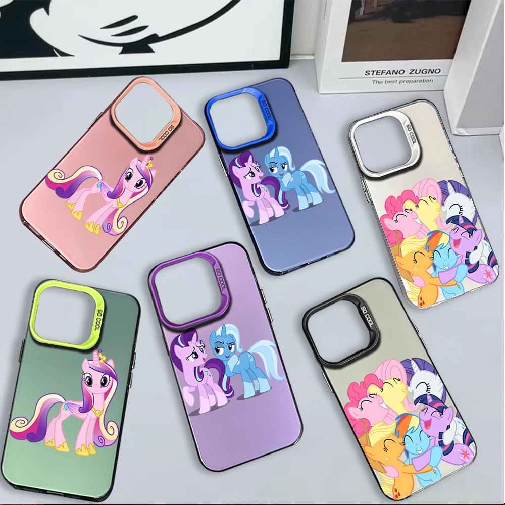 My L-Little P-Pony Cute Phone Anti-drop Cover Case For iPhone 11 12 13 14 Pro Max 15 16 Plus Graffiti Art Colorful Skull Cool