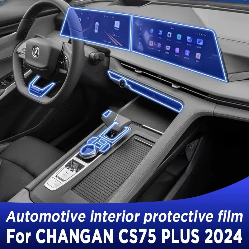 

For CHANGAN CS75 PLUS 2024 Gearbox Panel Dashboard Navigation Automotive Interior Protective Film TPU Anti-Scratch