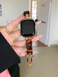 Korean Resin Strap For Apple Watch 41mm 44 40mm 45 38mm 42mm Bracelet Correa For iWatch series 8 3 4 5 6 SE 7 2 Replacement Band