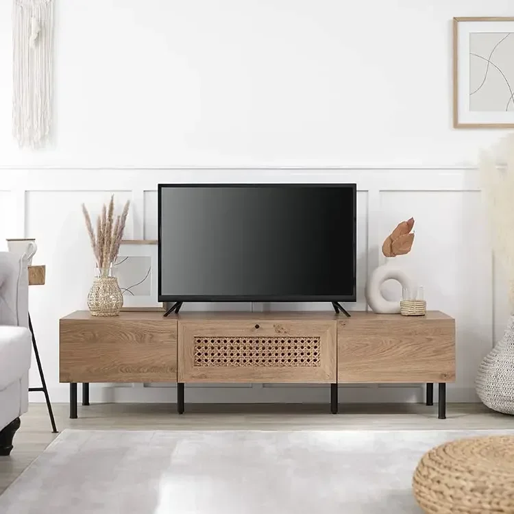 Z Morden Rattan TV Stand Storage Media Console Entertainment Center With Storage Multi Function Wholesale Furniture Living Roo Q