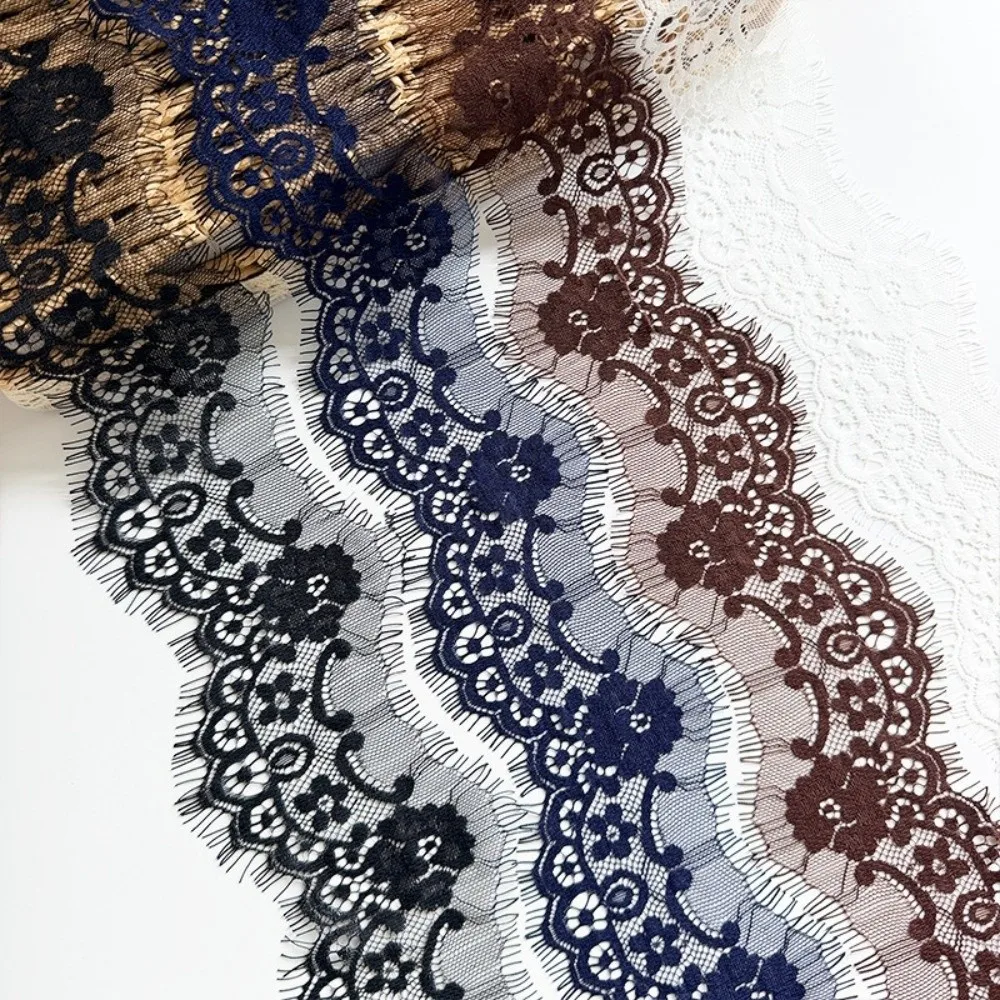 8cm Wide Lace Trim 3 Meters Length Floral Design Eyelash Lace Sewing Trim Eyelash Fringe Scalloped Lace Wedding Decoration