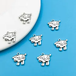 10/20pcs16x17mm Vintage Silver Plated Charms Eid Al-Adha Sheep Lamb Pendant Antique Charms For Jewelry Making DIY Handmade Craft