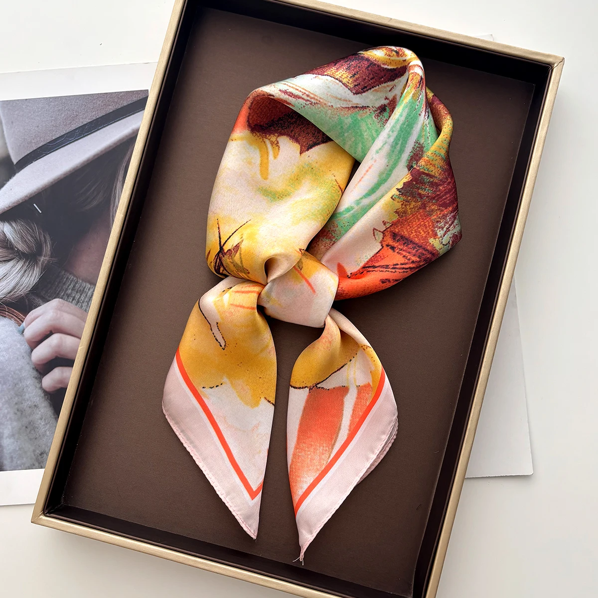

Floral Print Scarf Silk Imitation Scarf for Women Square Hairbands Foulard Female Bandana Neck Kerchief Headbands 2026 New