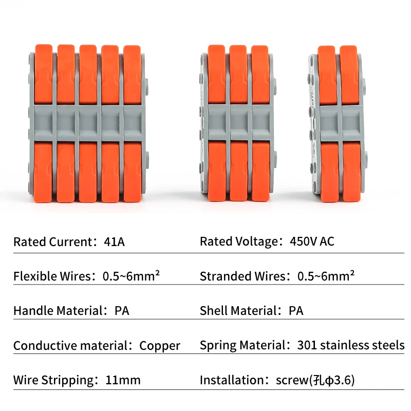 10Pcs Quick Lever Wire Cable Connectors Splicing Wiring Universal Direct Plug Wire Compact Conductor Terminal Blocks