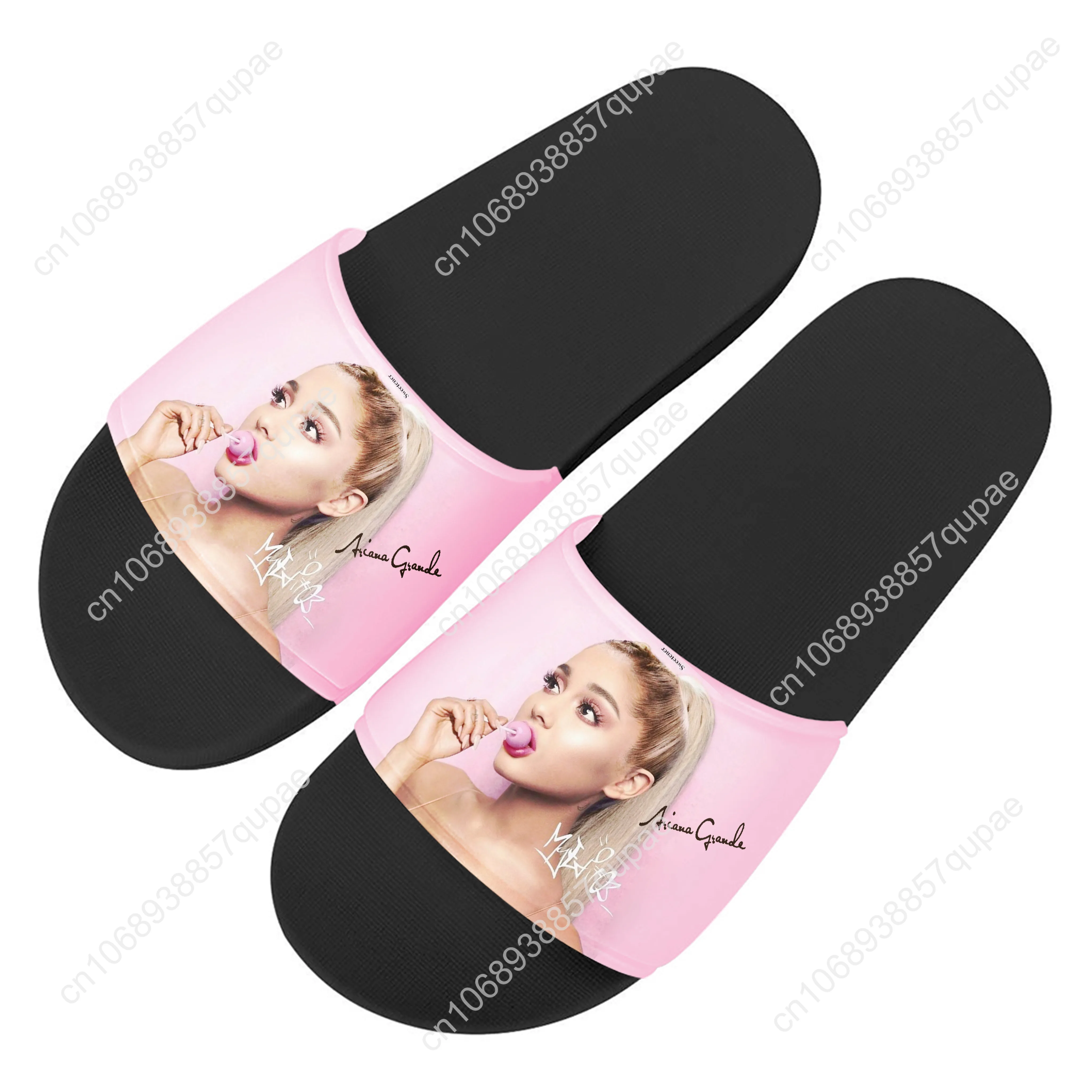 Ariana Grande Slippers Home Water Shoes Singer Men Women Teenagers Beach Pool Sandals High Quality Custom Summer Slipper