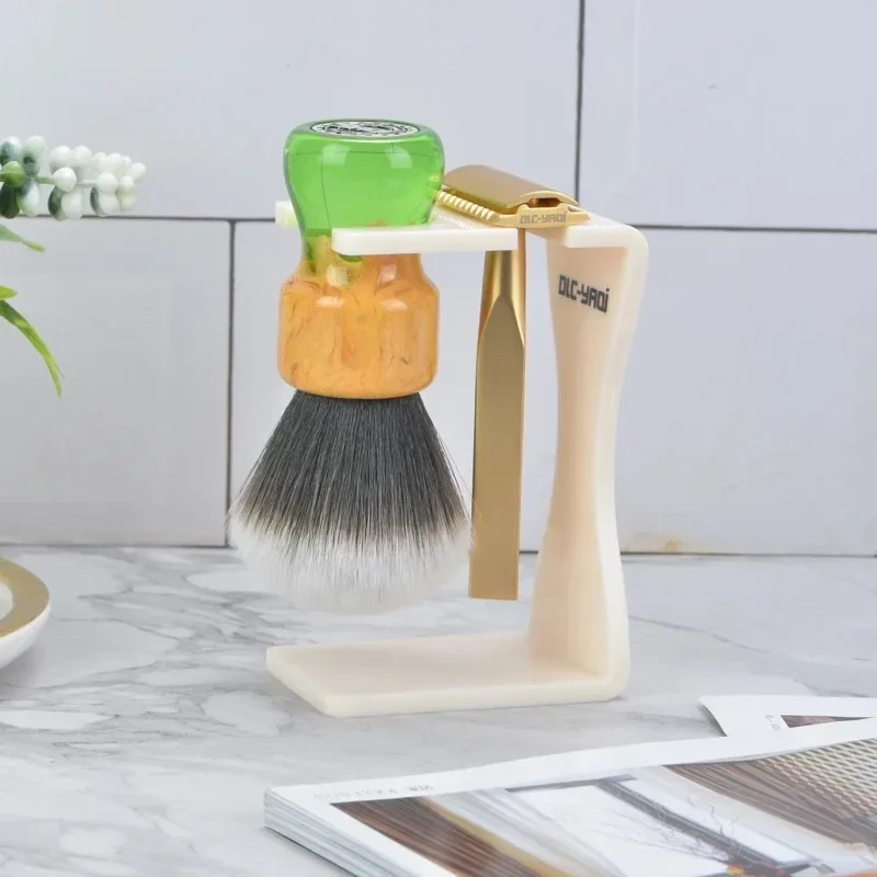 Cheap Creamy White Color Shaving Brush and Razor Holder Set YAQI