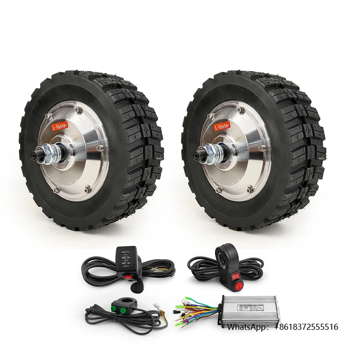 

L-faster DUAL Drive 8inch 350W Hub Gear Motor Wheel for DIY Portable Platform Cart Transport Hand Truck Trolly Conversion Kit