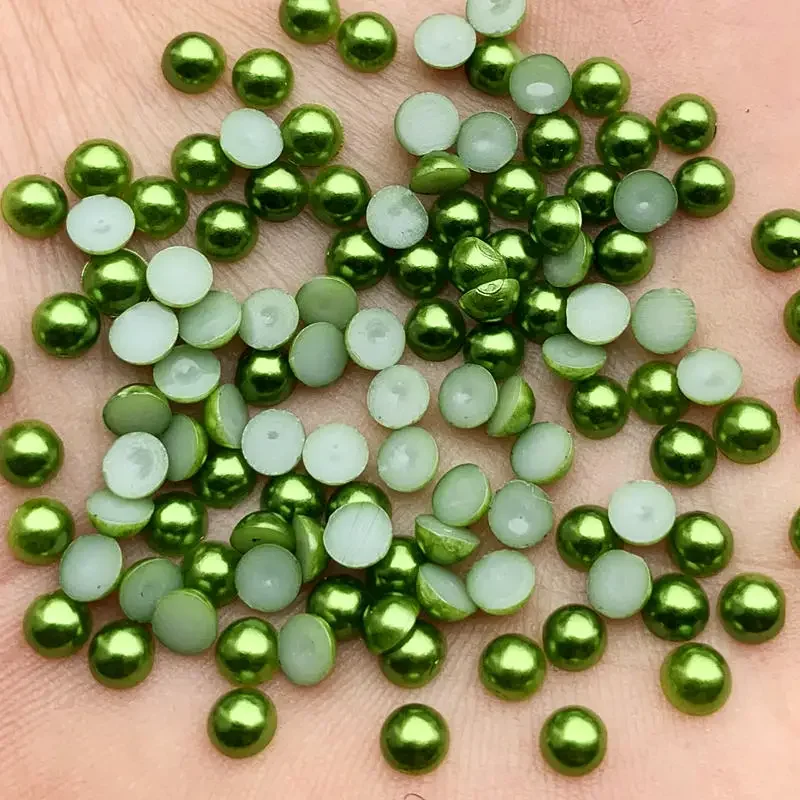 Wholesale Each size Half Pearl Bead Flat Back Scrapbook for Craft FlatBack Nail Design art & Christmas Collection beads -HD42