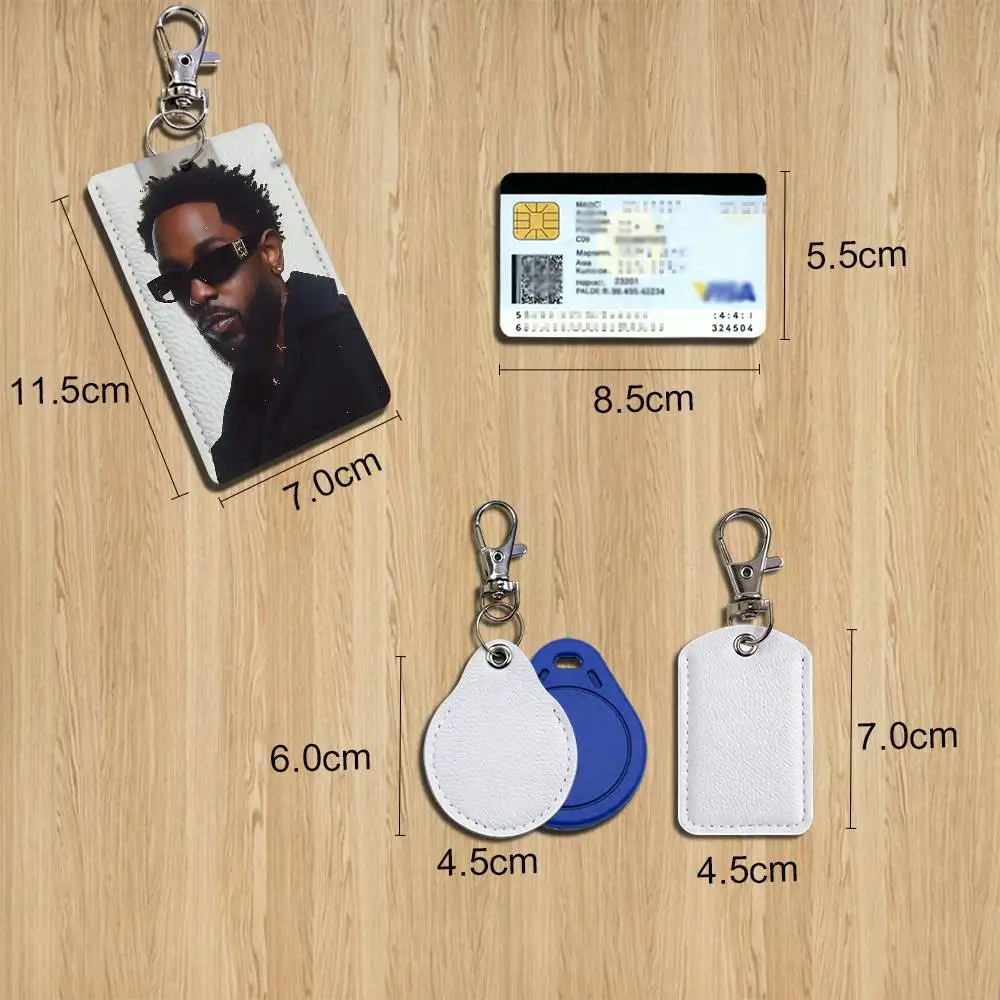 Not Like Us luther Kendrick Lamar Leather Keychain Badge Holder with Lanyard - ID/Access Card Holder, Key Ring Accessory Option
