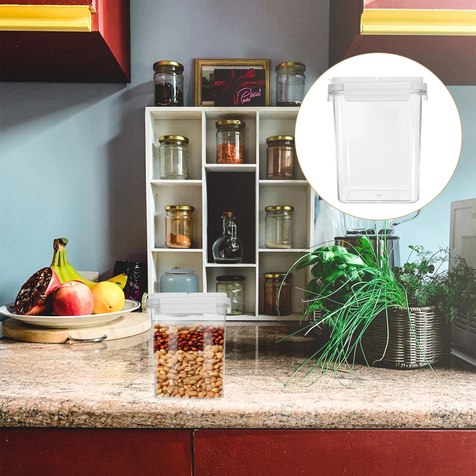 

Premium Sturdy Large Capacity Jar for Nuts Grains Dried Fruit Tea Clear Sealing Container Home Kitchen Storage