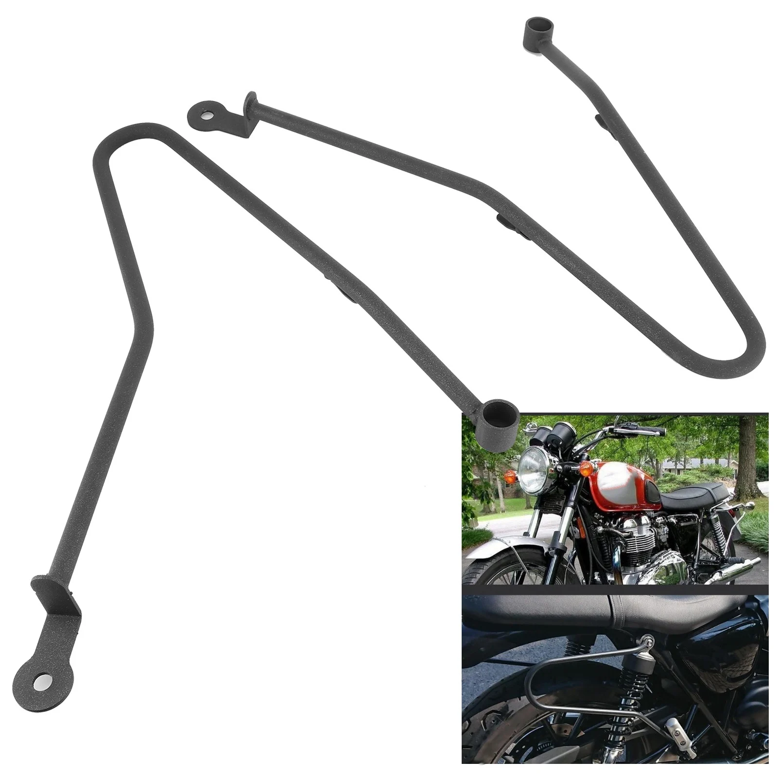 Saddlebag Support Bars Mounting Guard Bracket Fit for Triumph Bonneville T100/Thruxton 900Black