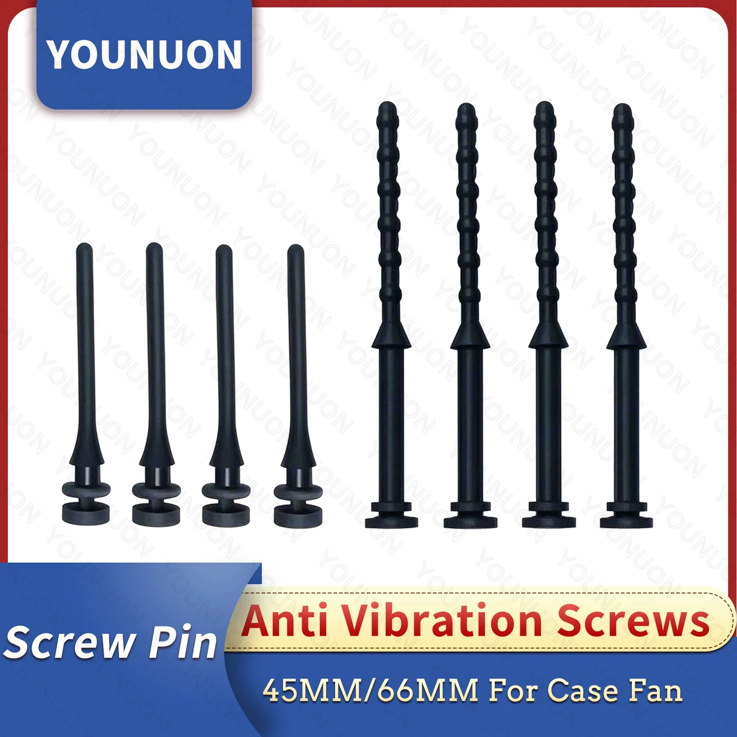 45mm 65mm Screw Pin Rivet Rubber Fan Noise Absorbtion Fans Anti Vibration Mount Silicone Screws Noise Reduction Equipment