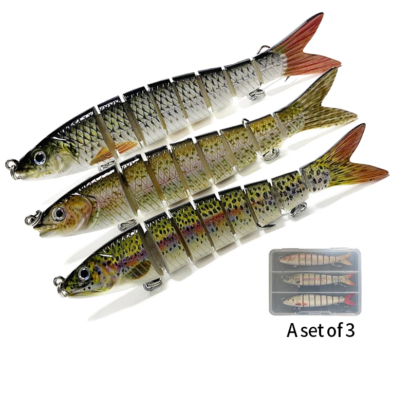 3-teiliger künstlicher Fischschuppenköder, 12 cm/22 g, mehrteiliger sinkender Köder für Meeresangeln und Süßwasser, universelle Verwendung, geeignet für Mandarinenfische und Barsche, Angelköder-Set,