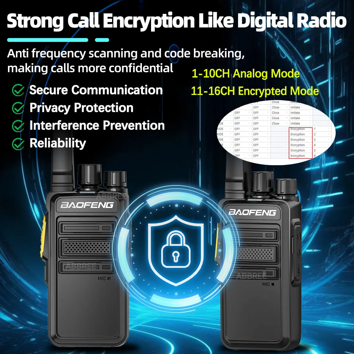 Baofeng BF-V12D GMSK Digital Walkie Talkie UHF Encrypted Call Noice Reduction HD Radio Wireless Copy Frequency Two Way Ham Radio image 4
