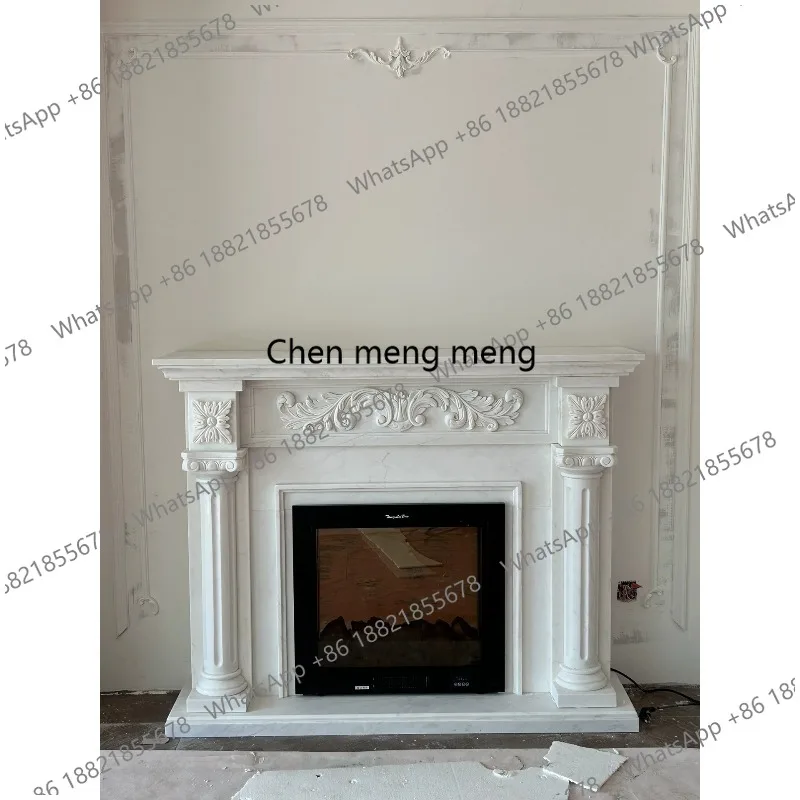 YL American Fireplace Decorative Cabinet French Electric Fireplace Simulation Fire Heating Furnace Villa