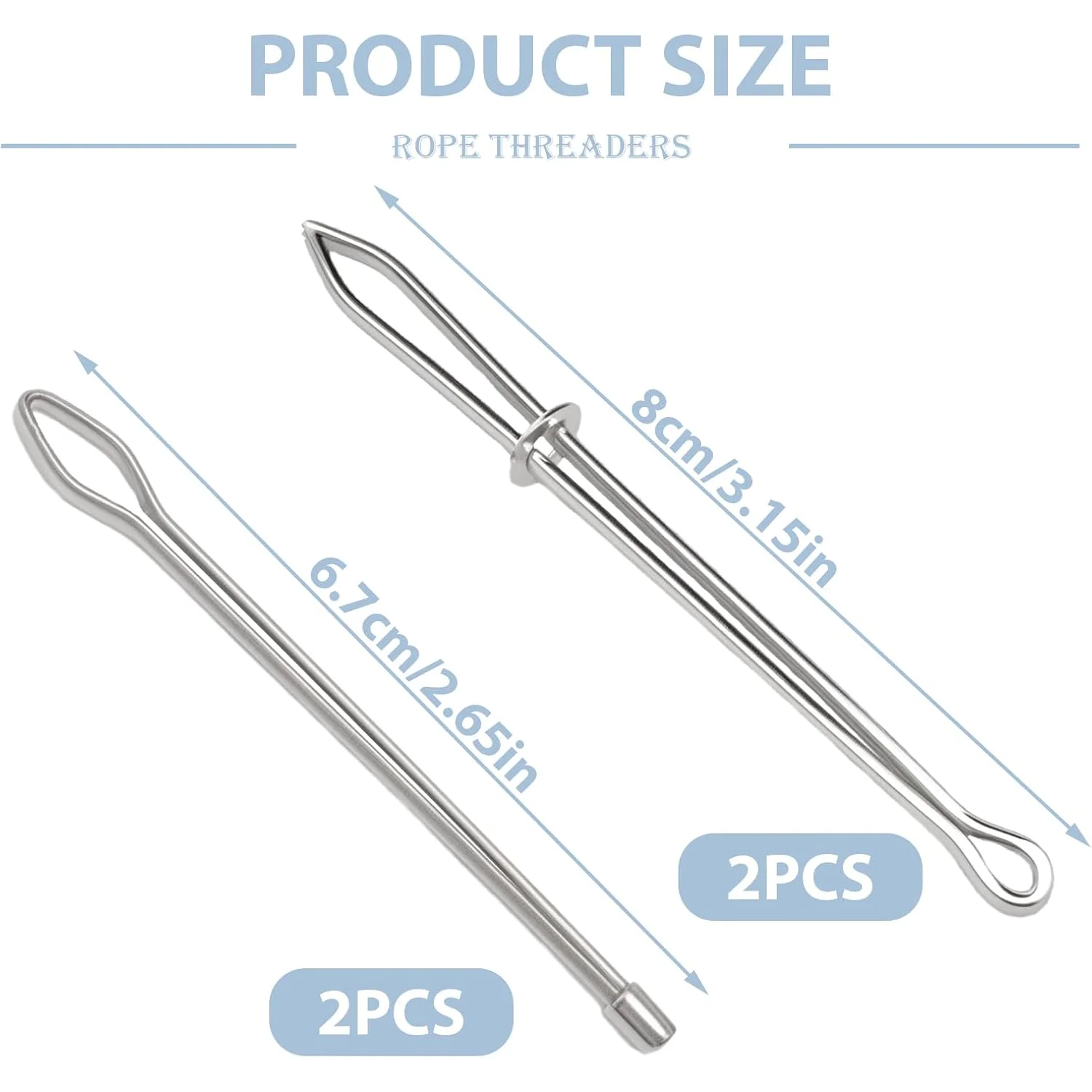 4Pcs Metal Rope Threader Clip, 2 Styles (A*2 + B*2) Bodkin Sewing Tool, Drawstring Threader, For Hoodies, Sweatpants, Shorts