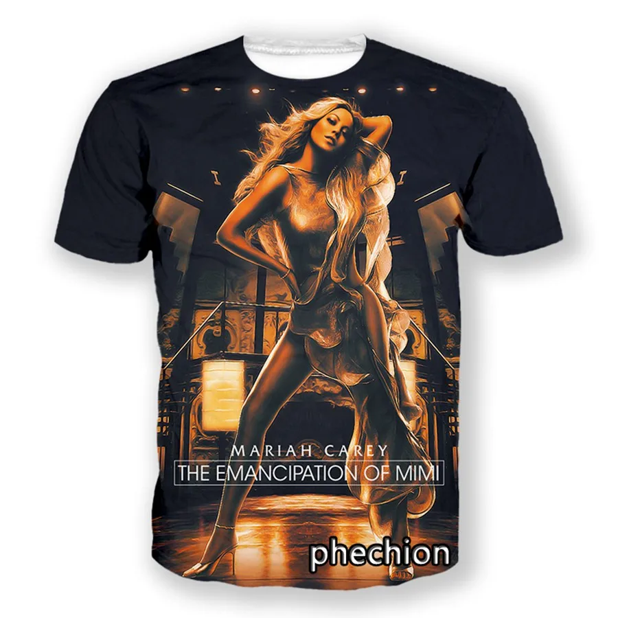 phechion Mariah Carey 3D Print Men T Shirt Hip Hop Women Tshirt Unisex Clothing Tops Suppliers for Drop Shipper A43