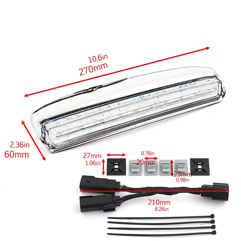 For Harley Electra Road Glide CVO Ultra Tri Glide 2014+ Motorcycle Rear Lid Light Tour Pack Tail Light Lamp Decorative Taillight