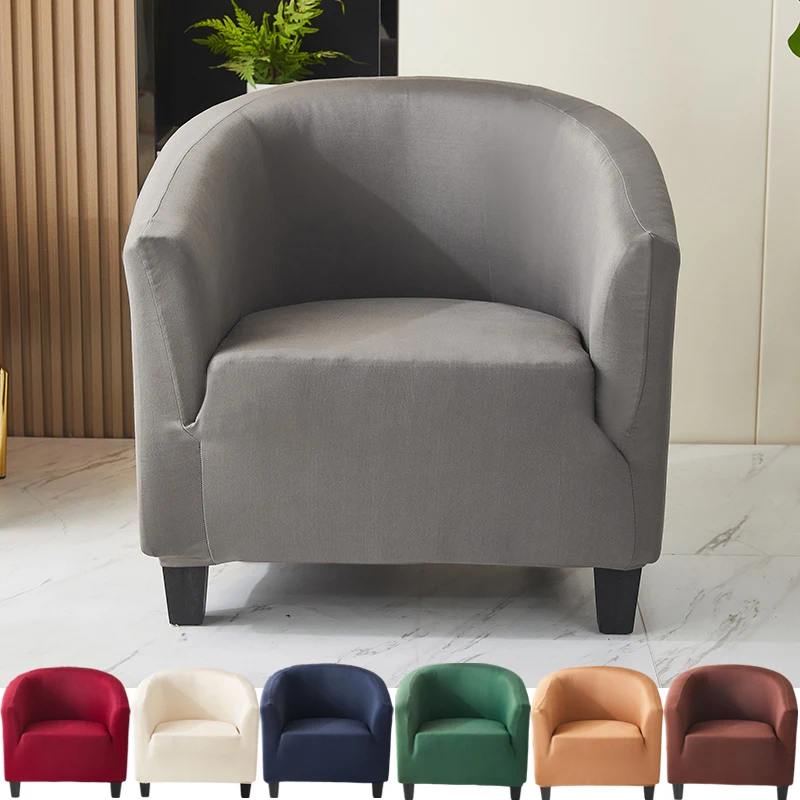 

solid Club Chair Slipcover Stretch Barrel Chair Covers Printed Tub Chair Slipcovers Soft Spandex Armchair Sofa Cover Removable