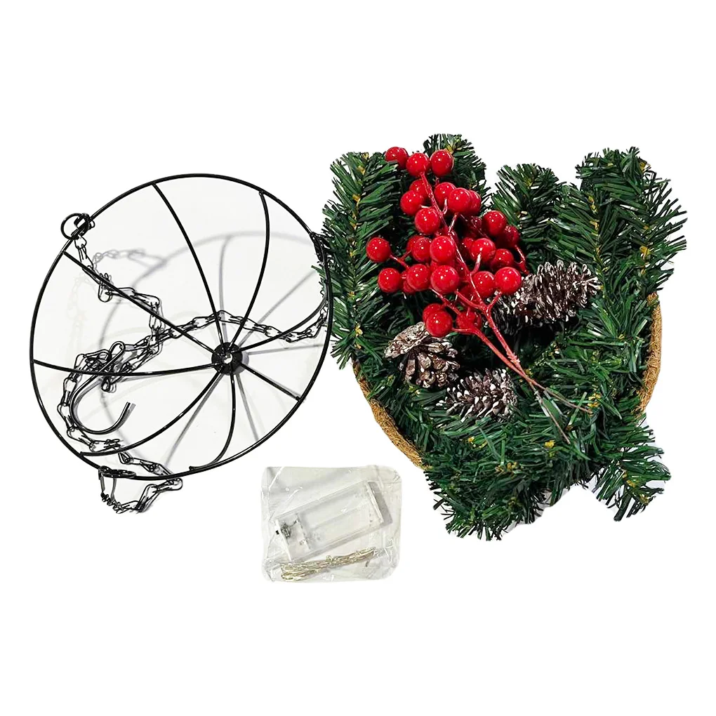 

Festive Mood With Festive Foliage Christmas Hanging Basket Decoration Gift For Christmas Tree
