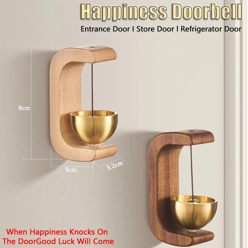 Tienda tipo C/tienda de dulces/telera timbre de haya succión magnética trasera campanas de viento de felicidad decoración del hogar campanas simples