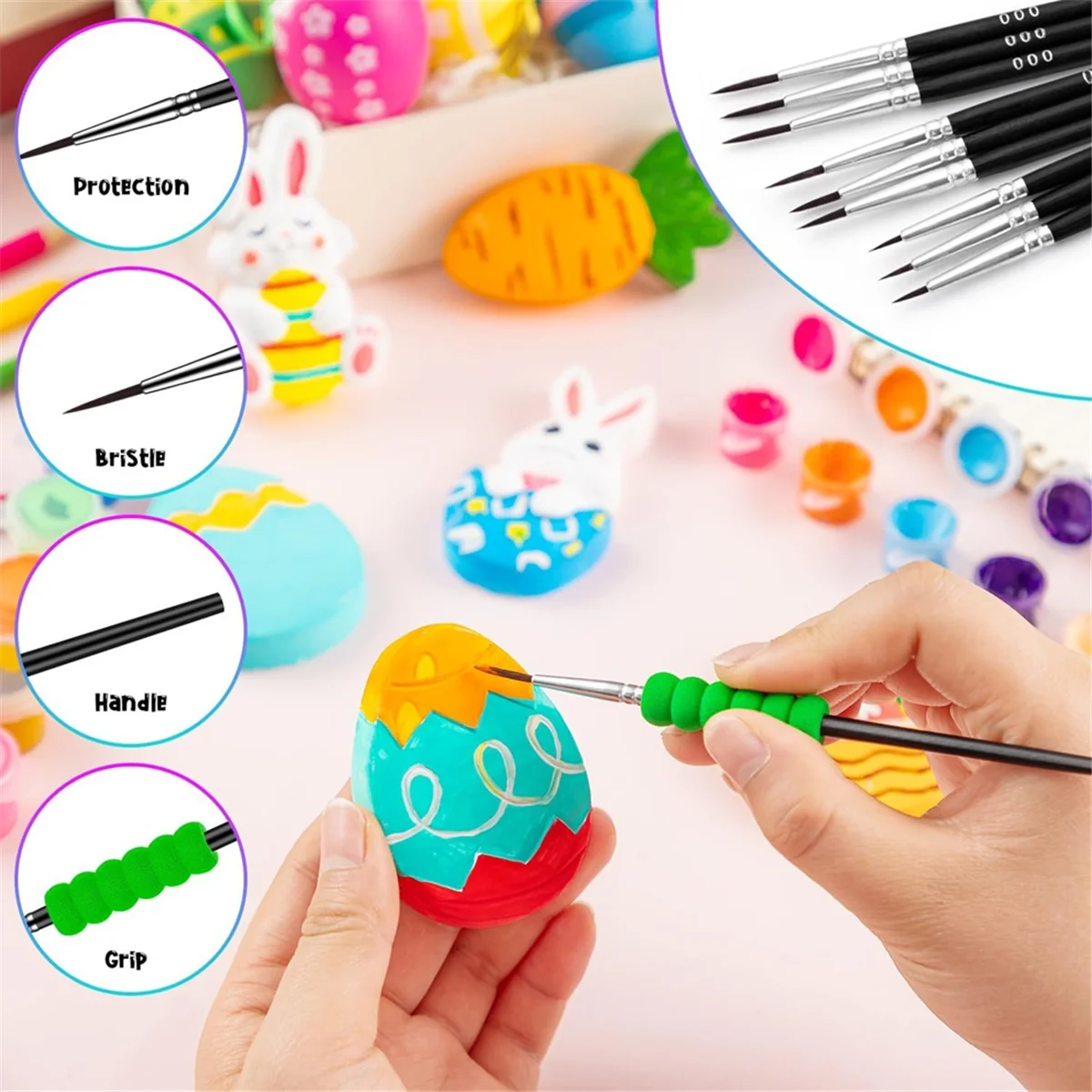 AA98 36 Pcs Detail Paint Brushes, Tiny Thin Paintbrushes Set for Artist Detailing, Small Brush for Miniature Model Watercolor