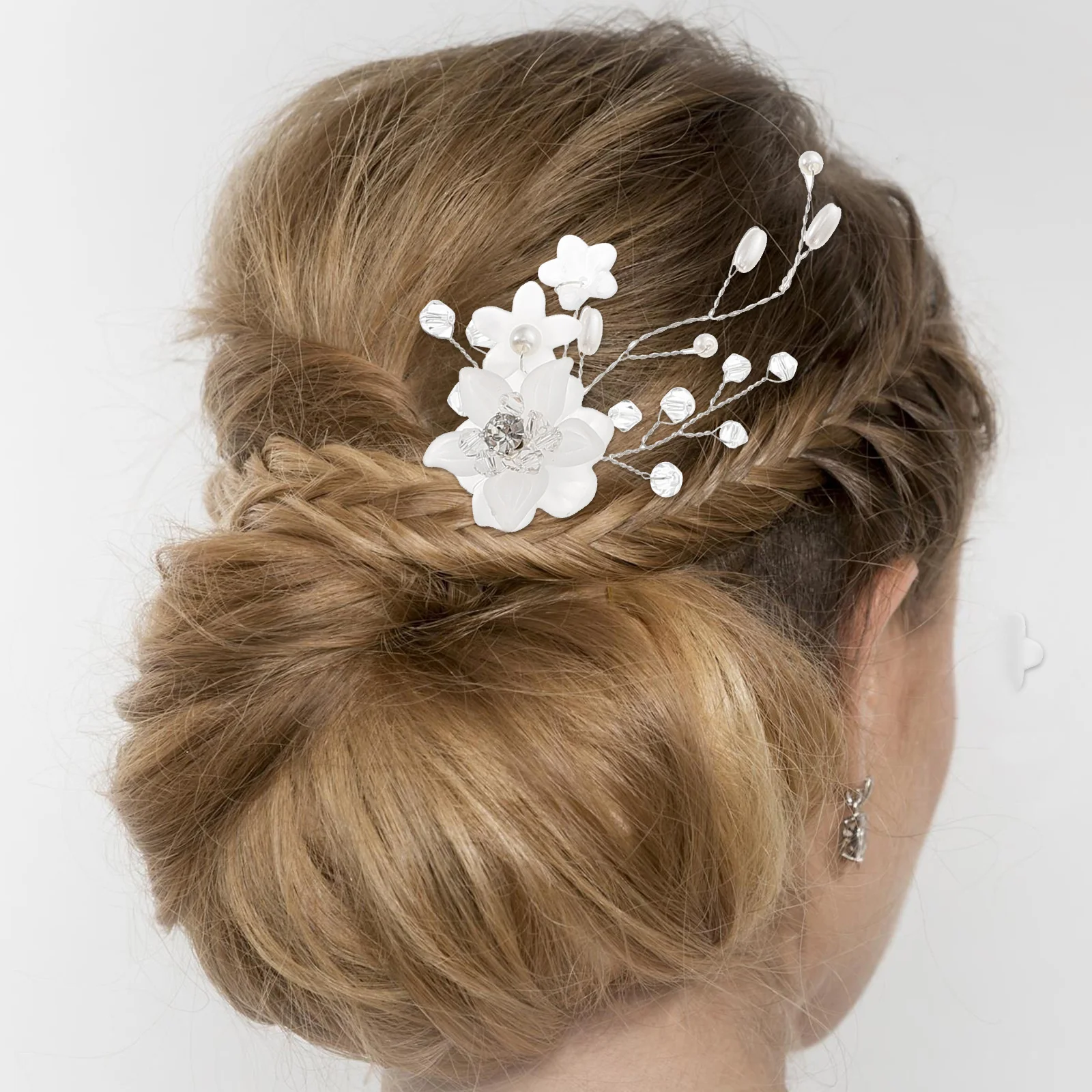 

6 Pcs Hair Pins Elegant Pearl Flower Design Wedding Accessories Women Copper Wire Reusable Bridal Combs Side Hair Styling