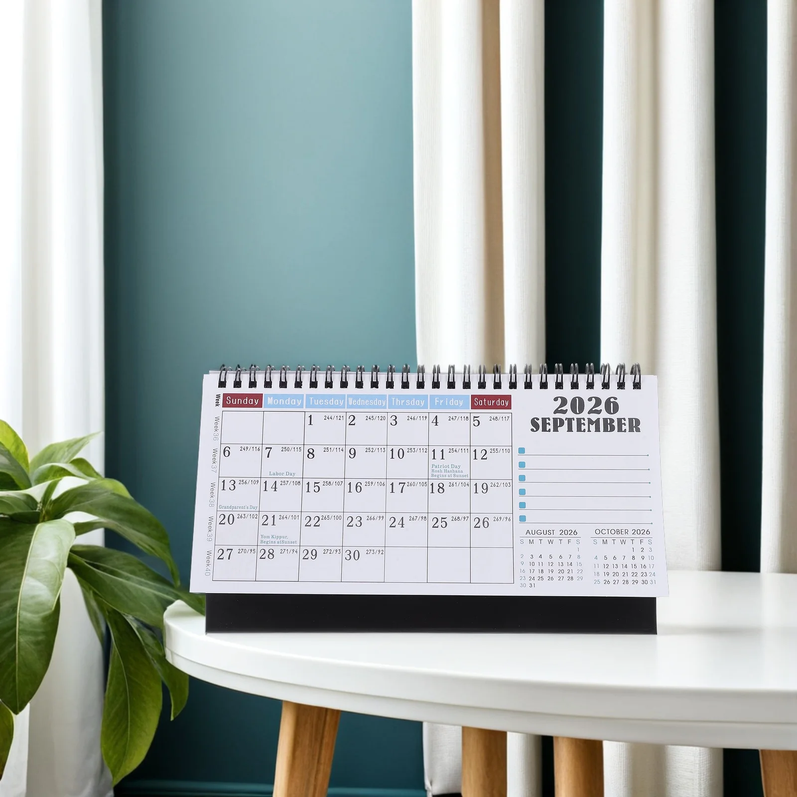 

2026 Desk Calendar Standing Desktop Planner 2026.1-2027.6 Sturdy Paper Monthly Organizer for Home Office Teachers