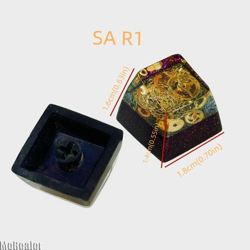Individuation Gear Creative Custom Keycaps Resin Keycap Magnetic Shine Through Transparent Keycap ESC Mechanical Keyboard Keycap