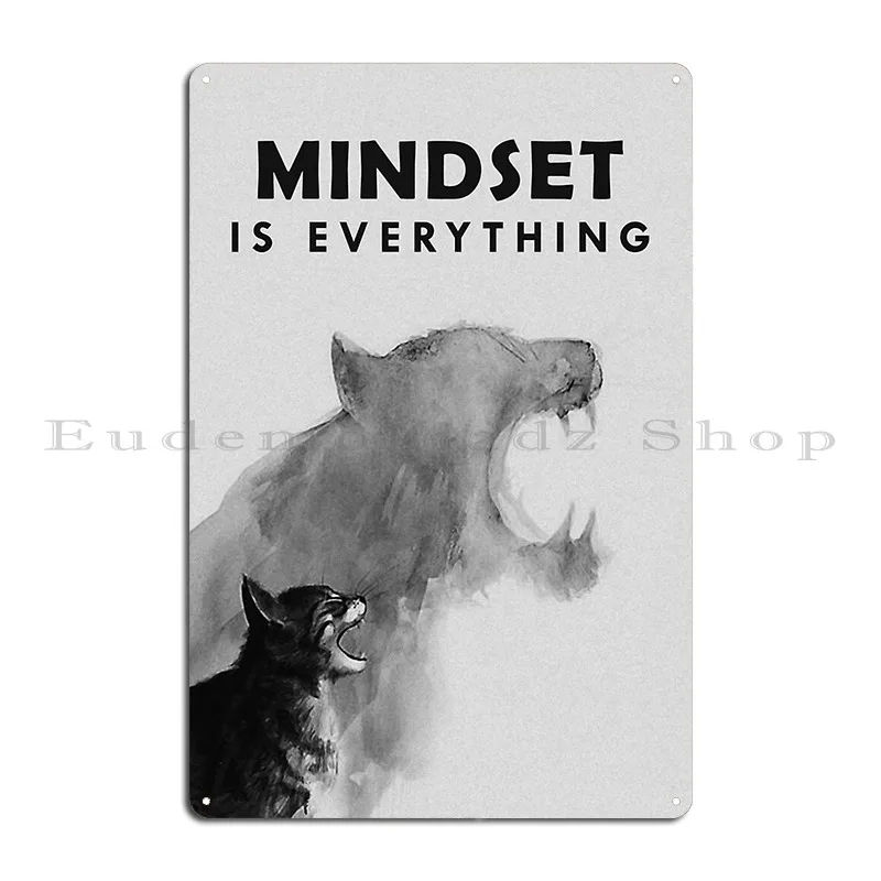 Mindset Is Everything Metal Signs Cinema Print Club Wall Plaque Sign Tin Sign Poster