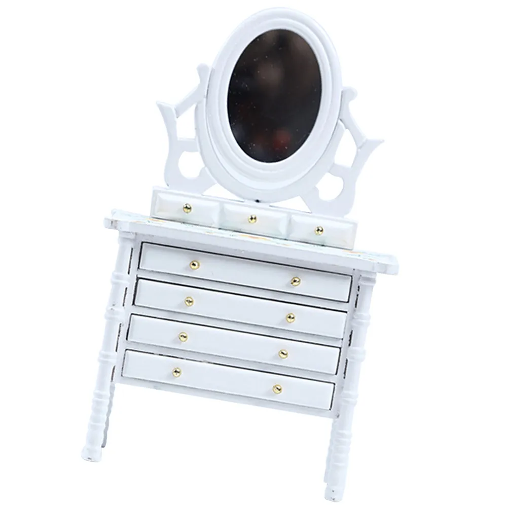 

Miniature Wooden Dressing Table for Dollhouse Bedroom Decor Wood Mini House Accessory Versatile Mini Furniture