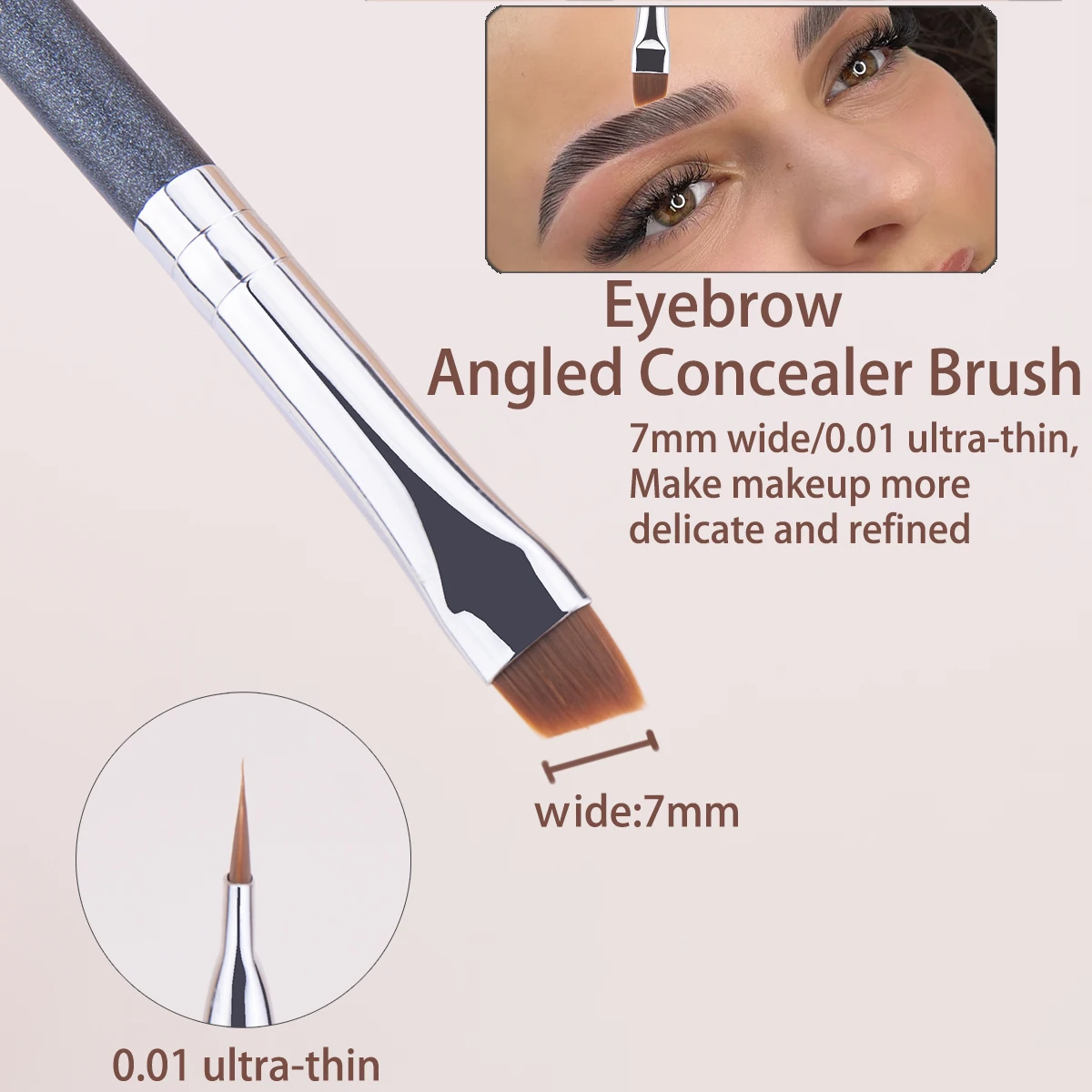 斜めコンシーラーブラシフラットアングル超薄型アイライナー眉毛ラインコンシーラーメイクブラシプロフェッショナルコンシーラー美容ツール